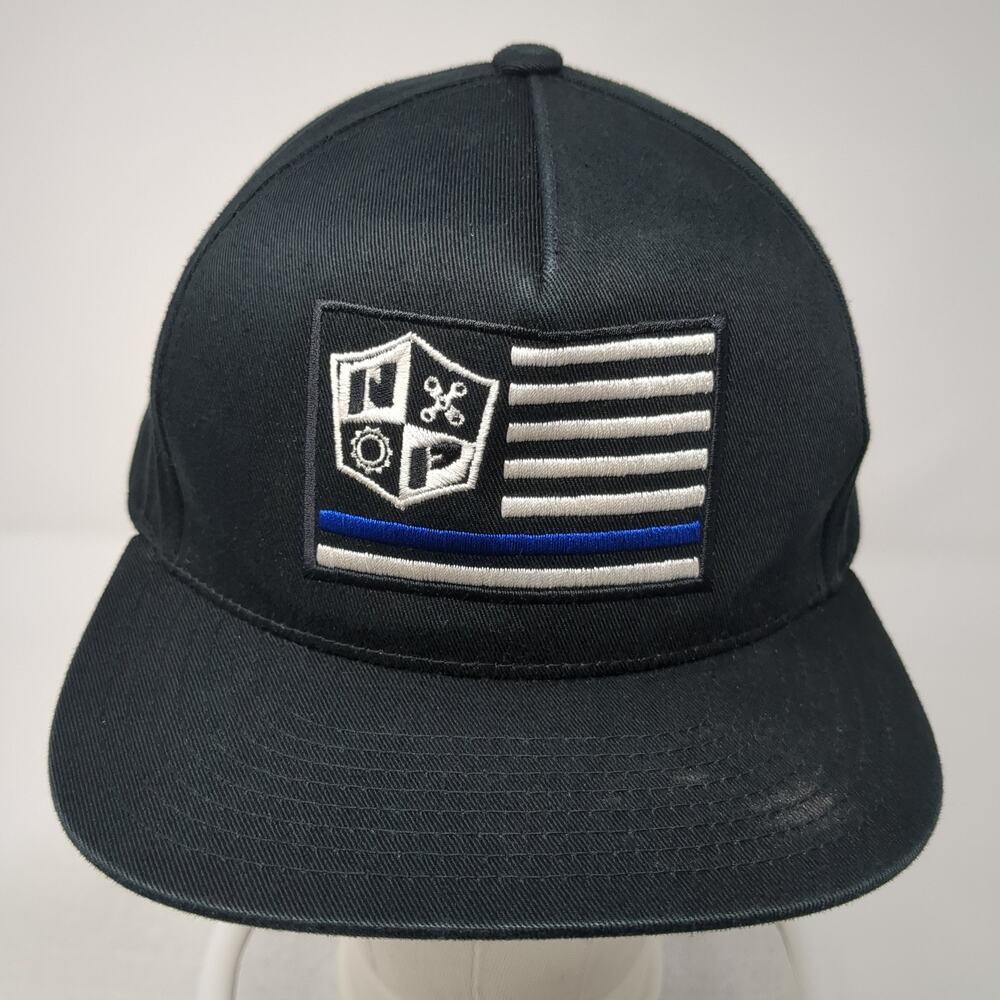Thin Blue Line Flag Patch Snapback Hat Black One … - image 2